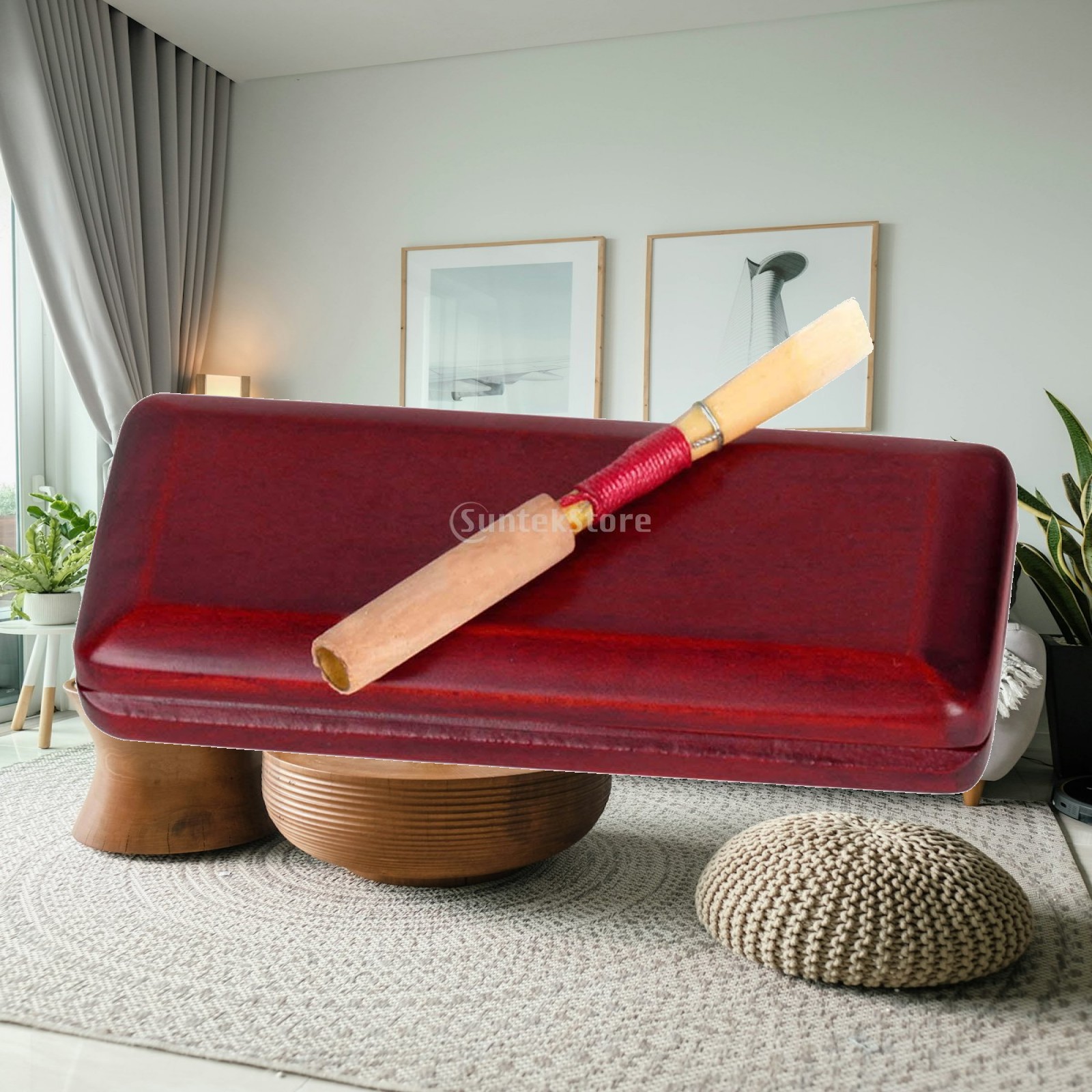 Musical Instrument Reed - กล่องเก็บไม้โอโบแบบไม้ กล่องใส่ไม้โอโบแบบสองชั้น กล่องใส่เครื่องดนตรีสำหรับฝึกซ้อมดนตรีและการเดินทาง