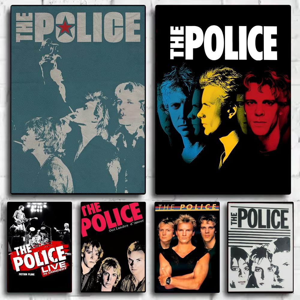 Musical Instrument Poster - โปสเตอร์วงดนตรีร็อค The P-police งานศิลปะติดผนังสุดเทรนดี้ สติ๊กเกอร์คุณภาพดี พิมพ์บนกระดาษ