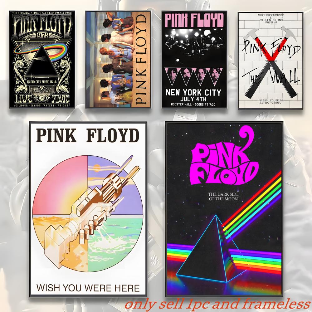 Musical Instrument Poster - โปสเตอร์วงร็อคคลาสสิกชื่อดัง Pink Floyd-B ของขวัญพร้อมภาพพิมพ์ ของตกแต่งบ้าน ห้องนอน