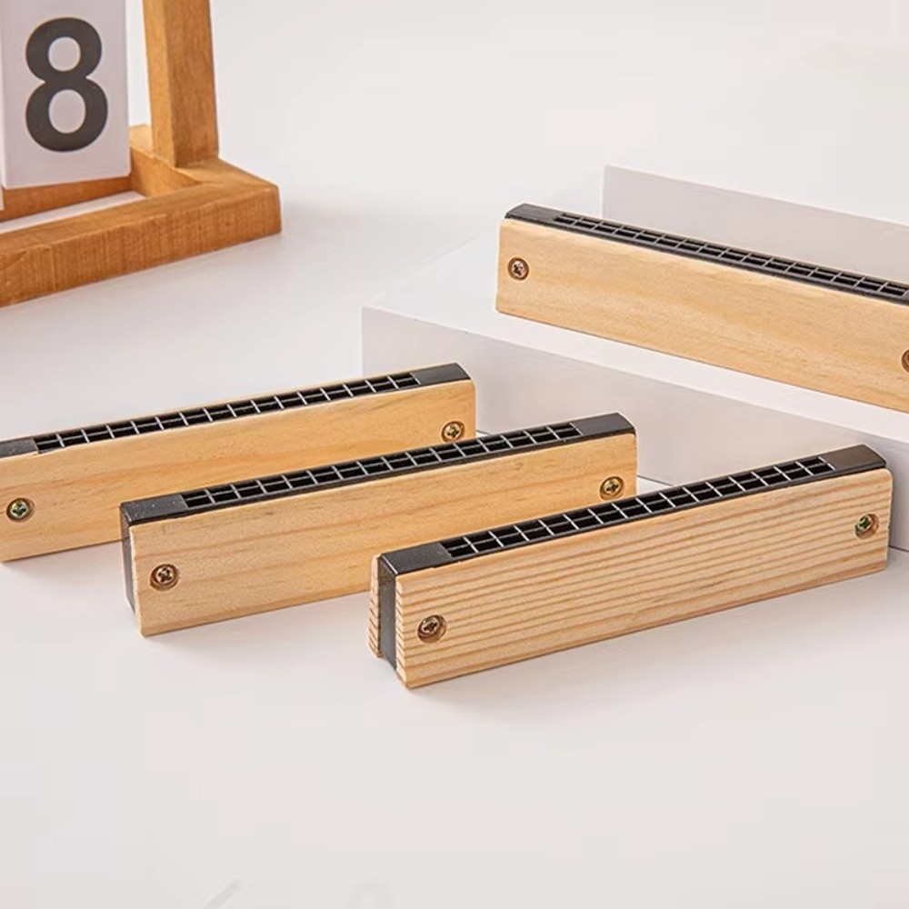 Musical Instrument Diy For Kids - ฮาร์โมนิก้า DIY สร้างสรรค์ ไม้เนื้ออ่อนสีขาว ขอบเรียบ เครื่องดนตรี