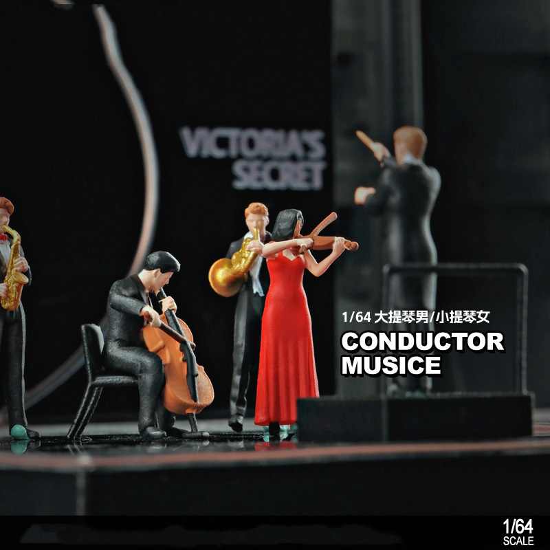 Musical Instrument Fagot - 1/64 Scale Figure Band ไวโอลินรุ่น 3D