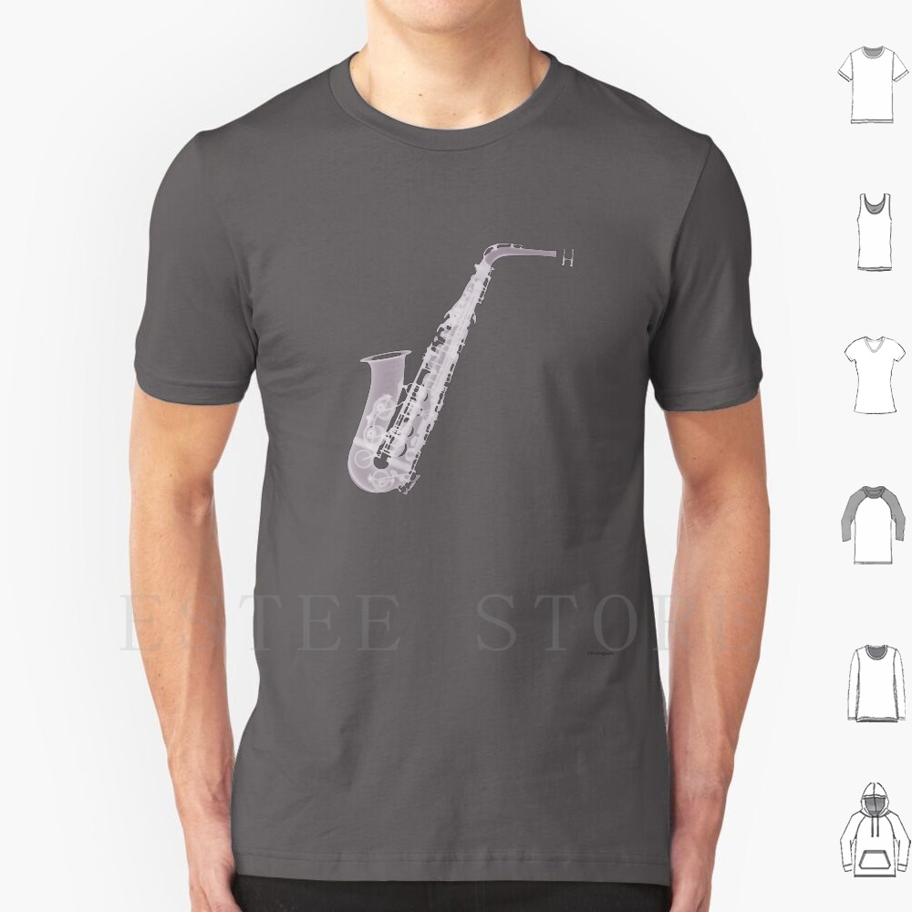 Musical Instrument Images - แซ็กโซโฟน-X-Ray T เสื้อ DIY ขนาดใหญ่ผ้าฝ้าย 100%