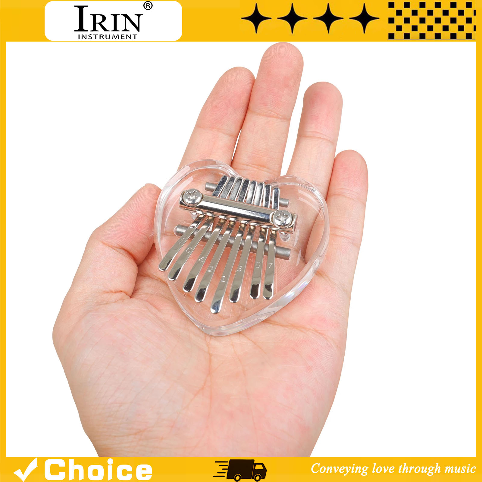 Musical Instrument Harp - คาลิมบา 8 คีย์ มินิ ทัมบ์เปียโนอะคริลิคใส ABS