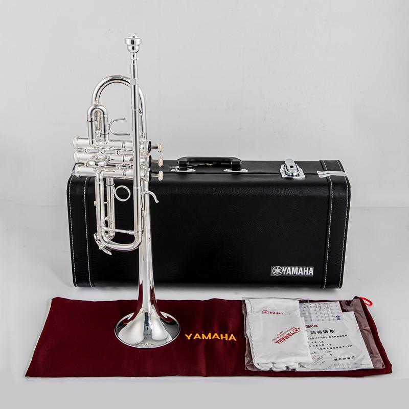 Musical Instrument Fagot - ทรัมเป็ต9445CHS C ชุบด้วยเงินทองเหลืองแบนพร้อมกล่องหนังโอคาริน่าทรัมเป็ตแบบมืออาชีพ