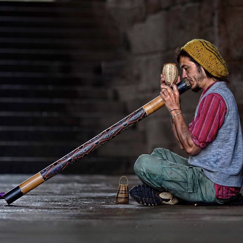 Didgeridoo Bamboo - Didgeridoo เสียง Therapeutic ไม้สักไม้ไผ่ Terre Didgeridoo
