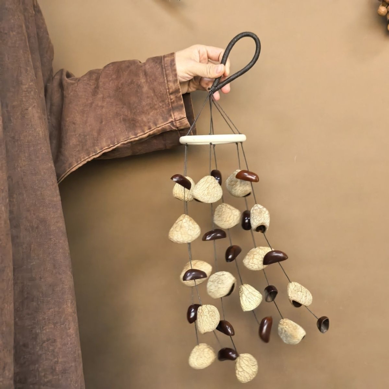 Musical Instrument Chimes - ระฆังเปลือกถั่วสำหรับบำบัดด้วยเสียง การทำสมาธิ การผ่อนคลายทางจิตวิญญาณ ระฆังลม โยคะ ระฆังไดอาพาซอน
