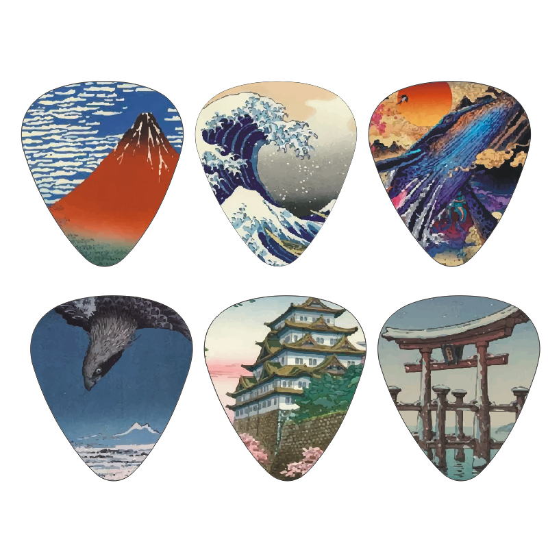 Musical Instrument Fagot - ใหม่ 12 ชิ้น/เซ็ตกีตาร์ Picks-วัฒนธรรมญี่ปุ่นสไตล์ภาพวาดกระสุนสําหรับเบส,Ukulele เครื่องดนตรีอุปกรณ์เสริม