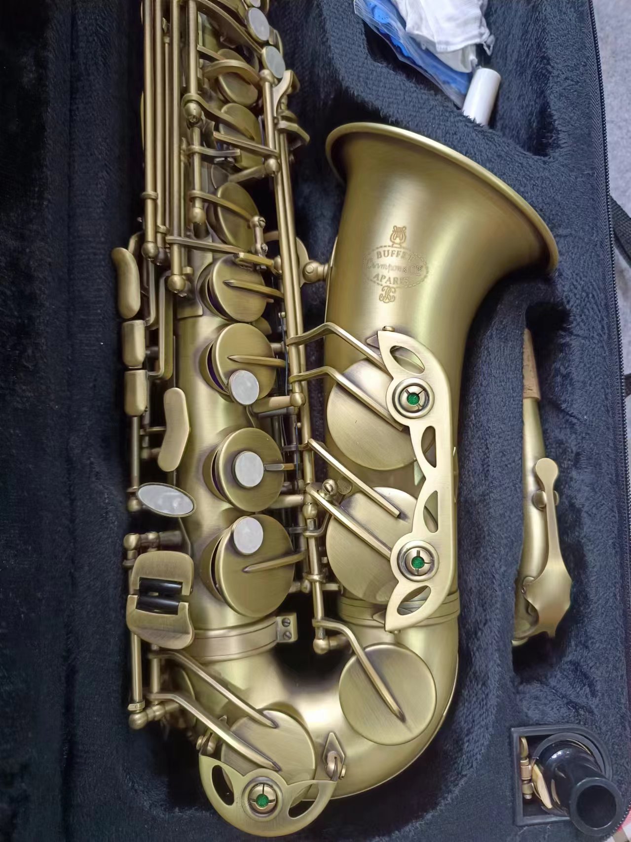 Musical Instrument Reed - เครื่องดนตรีมืออาชีพแผ่นทองแดงโบราณแบบอัลโต้แซกโซโฟนแบนพร้อมปากเป่าแต่งคอ