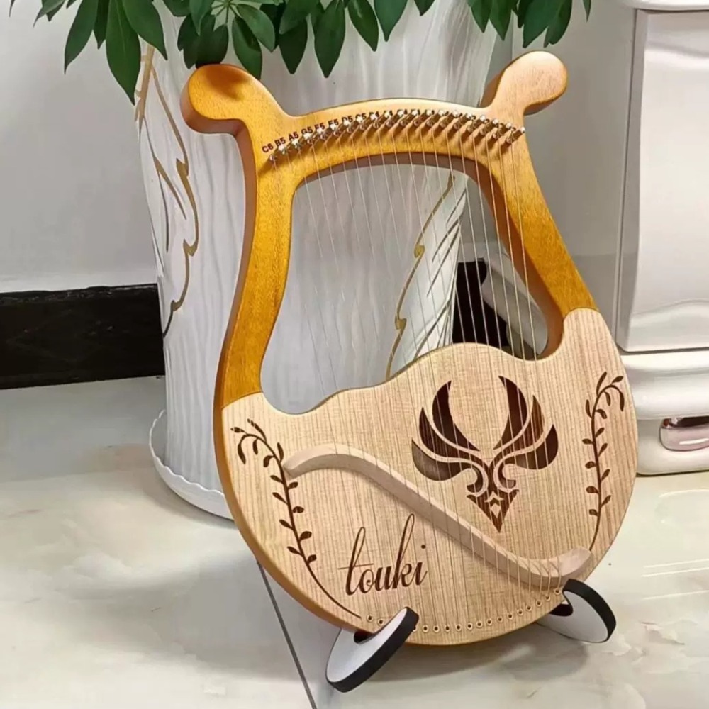 พิณฮาร์ปไม้เนื้อแข็งวินเทจ 19/ - Musical Instrument Harp บทวิจารณ์และราคา