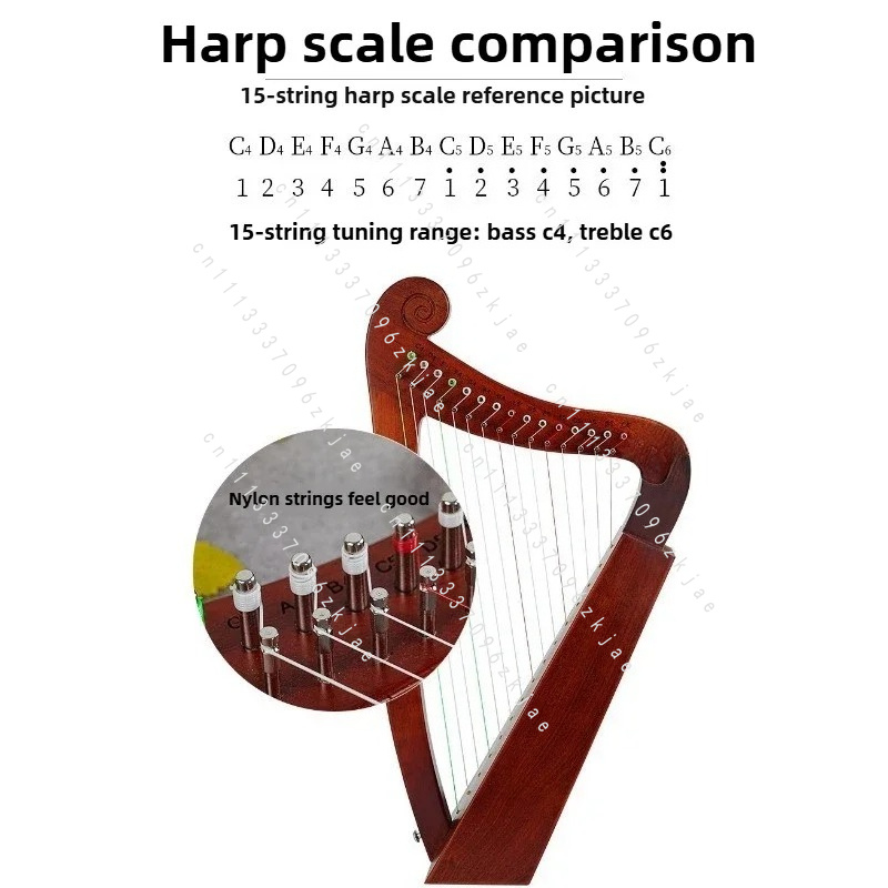 พิณแฮร์ป 15 โทนเสียง ทำมือ สำห - Musical Instrument Harp บทวิจารณ์และราคา