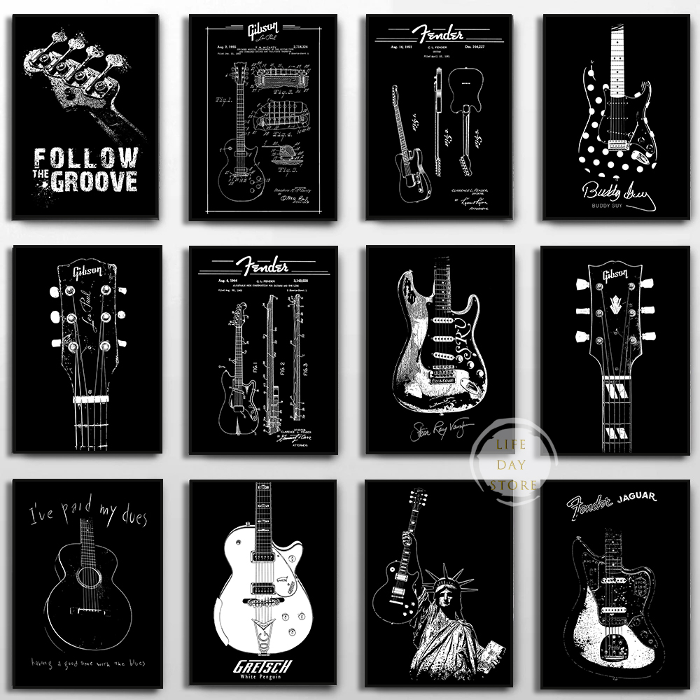 เครื่องดนตรีกีตาร์ไฟฟ้าสิทธิบั - Musical Instrument Poster บทวิจารณ์และราคา