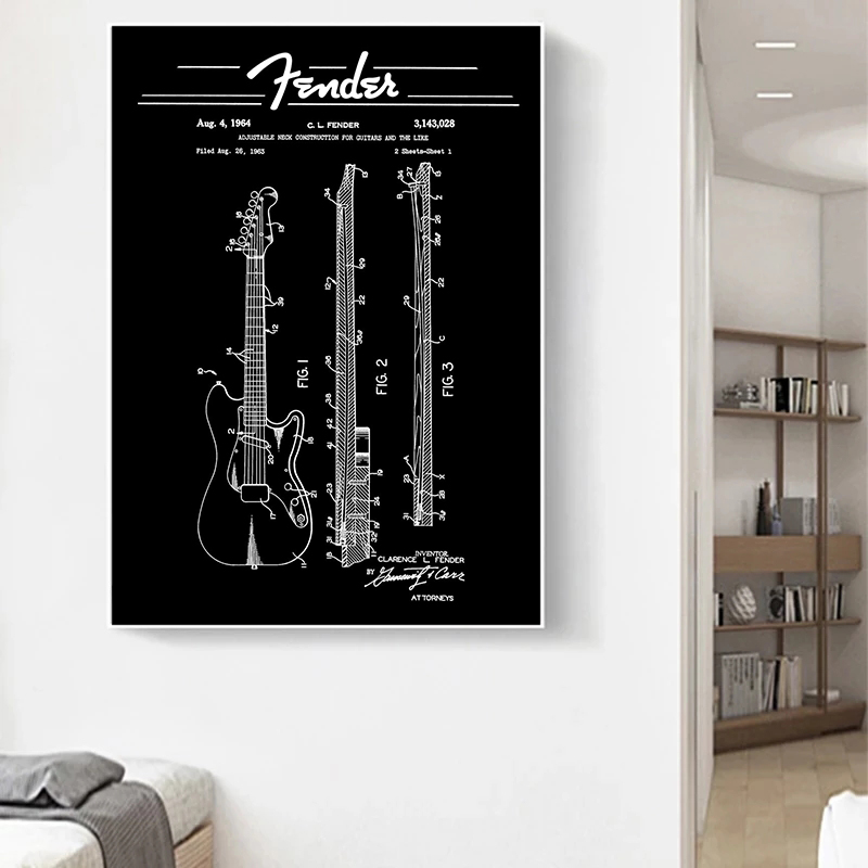 เครื่องดนตรีกีตาร์ไฟฟ้าสิทธิบั - Musical Instrument Poster บทวิจารณ์และราคา