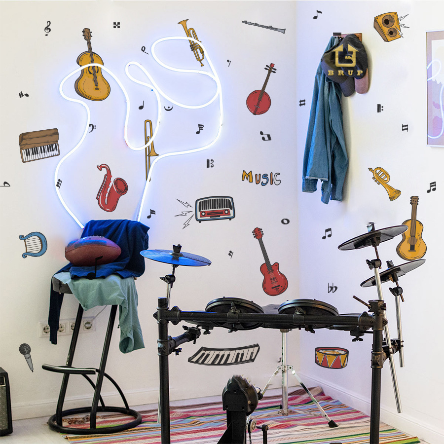 เครื่องดนตรีสติ๊กเกอร์ติดผนัง  - Musical Instrument Diy For Kids บทวิจารณ์และราคา