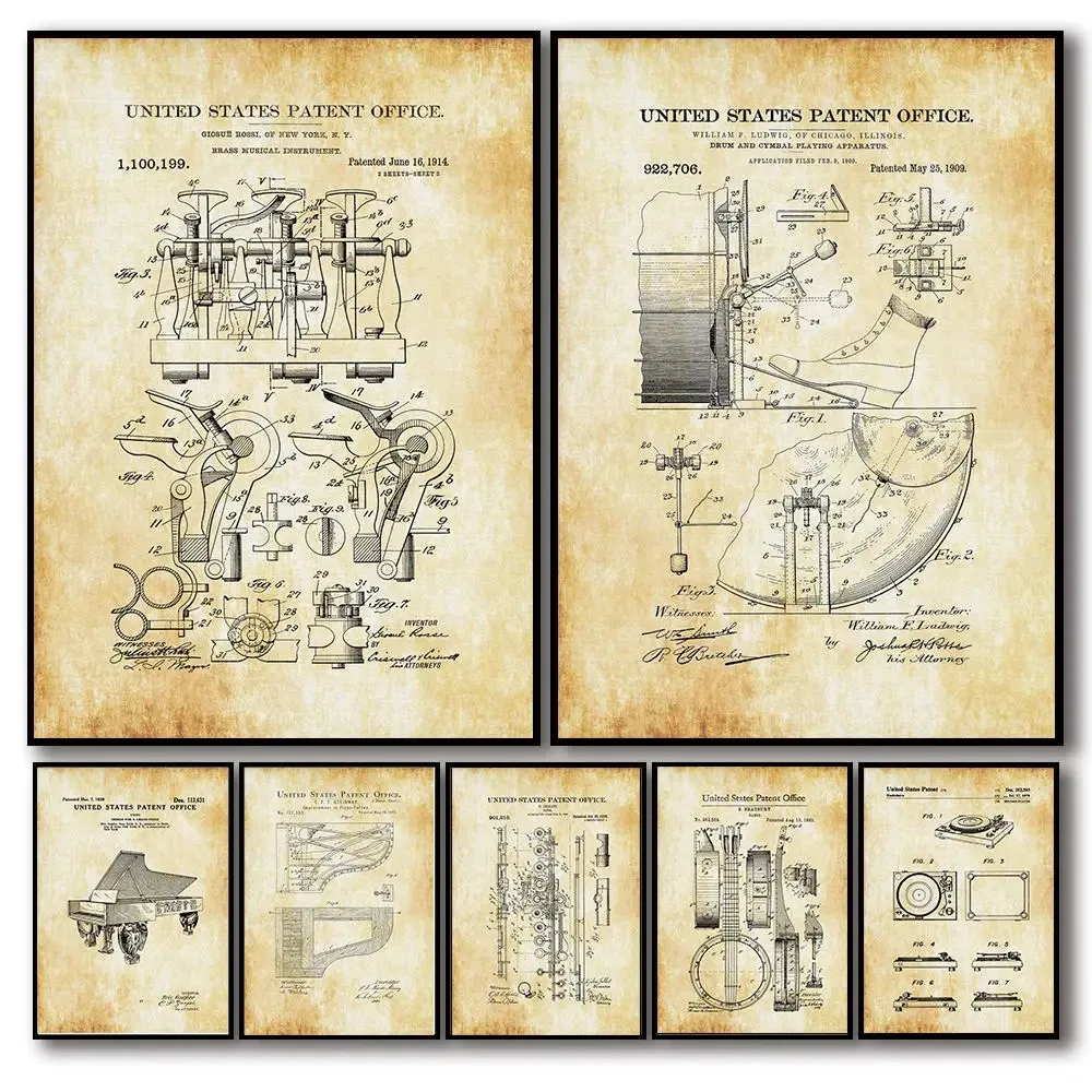 โปสเตอร์ภาพพิมพ์ลายวินเทจนอร์ด - Musical Instrument Poster บทวิจารณ์และราคา