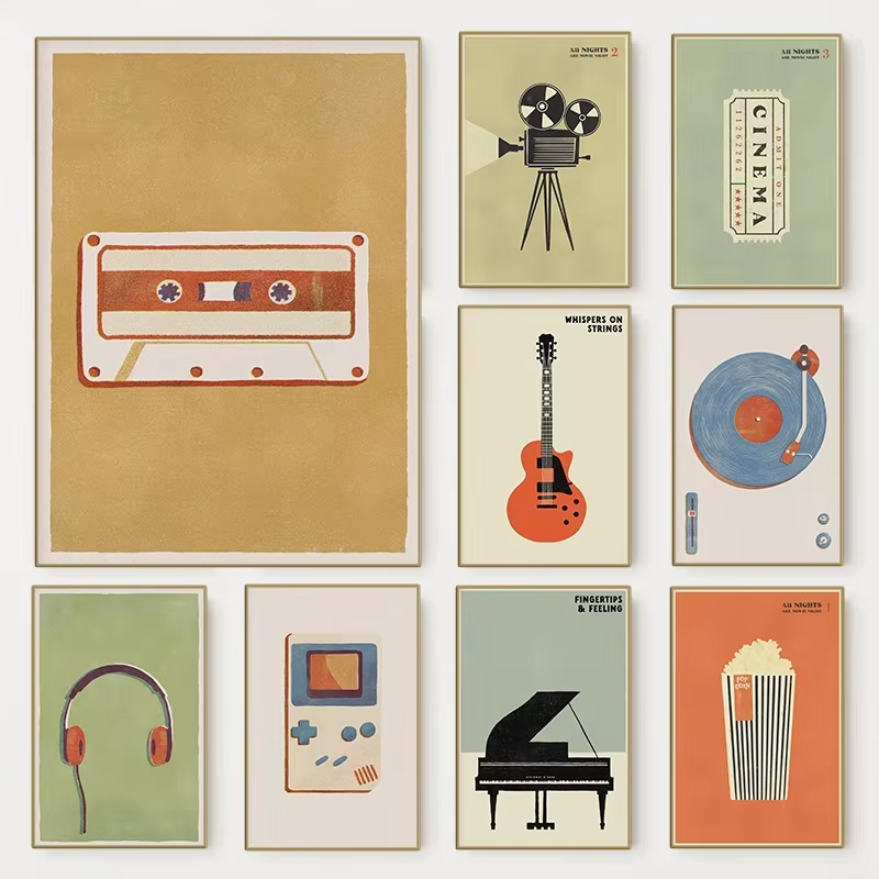โปสเตอร์เครื่องดนตรีป๊อปยุคกลา - Musical Instrument Poster บทวิจารณ์และราคา