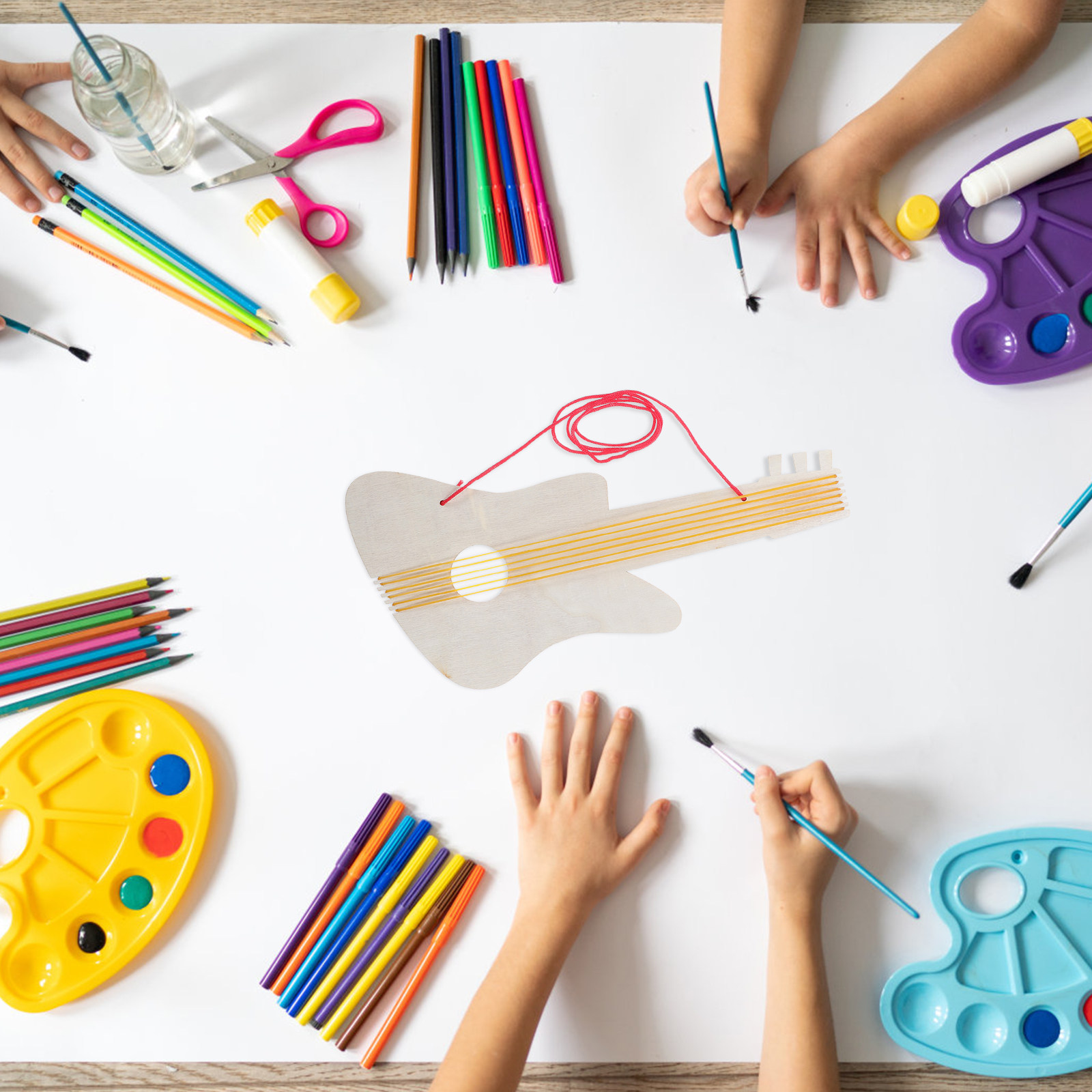 ชุดกีตาร์ไม้ 4 ชุด สำหรับงานฝี - Musical Instrument Diy For Kids บทวิจารณ์และราคา