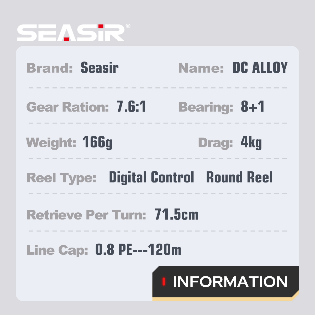 รอกตกปลา SEASIR DC Alloy แบบโล - Ocean Drum Wave บทวิจารณ์และราคา
