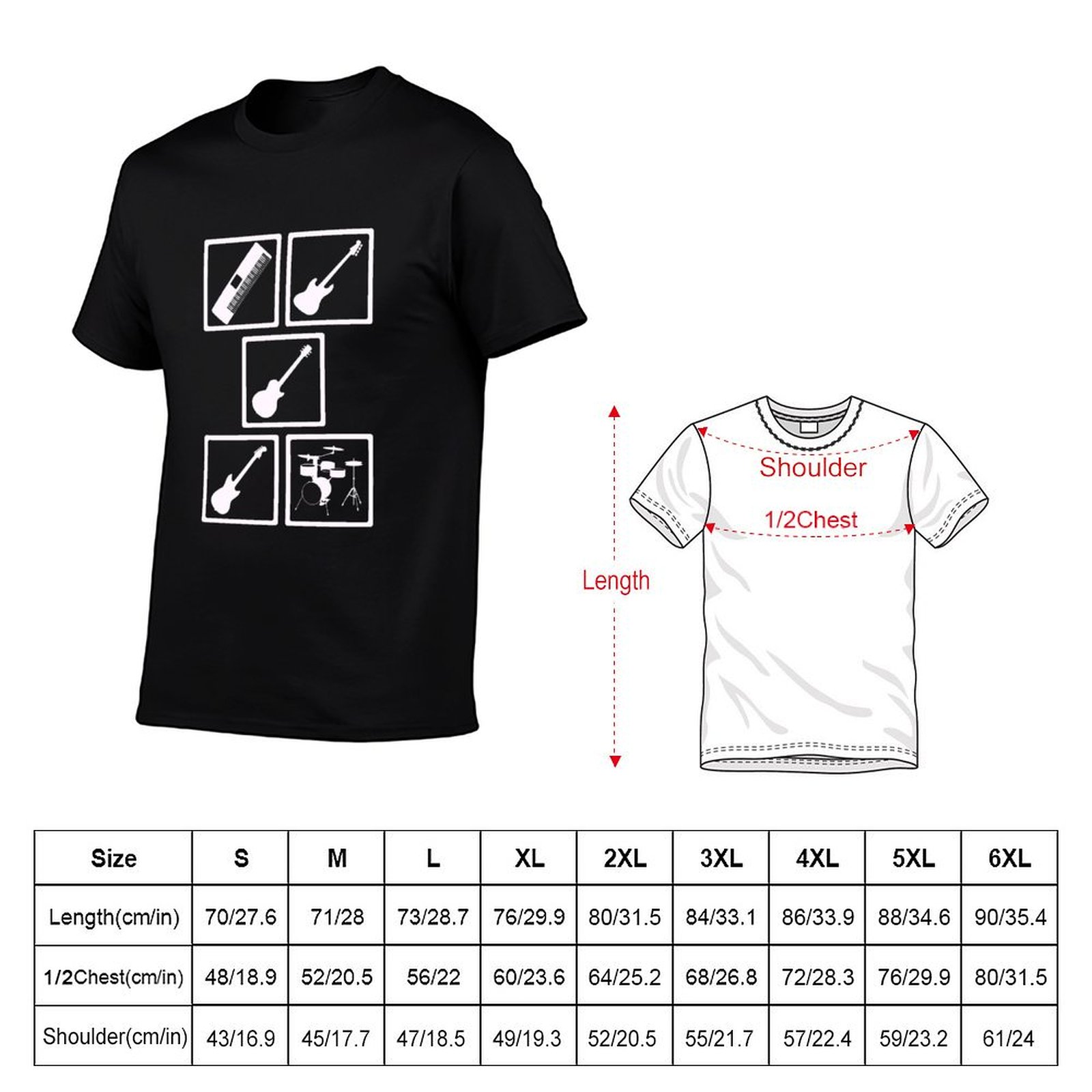 เสื้อเครื่องดนตรี เสื้อยืด อนิ - Musical Instrument Brands บทวิจารณ์และราคา