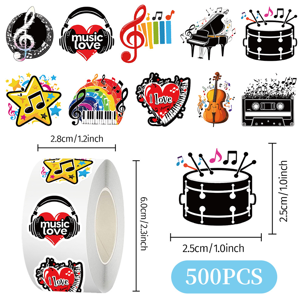 สติกเกอร์ม้วน 500 ชิ้น ลายโน้ต - Musical Instrument Diy For Kids บทวิจารณ์และราคา