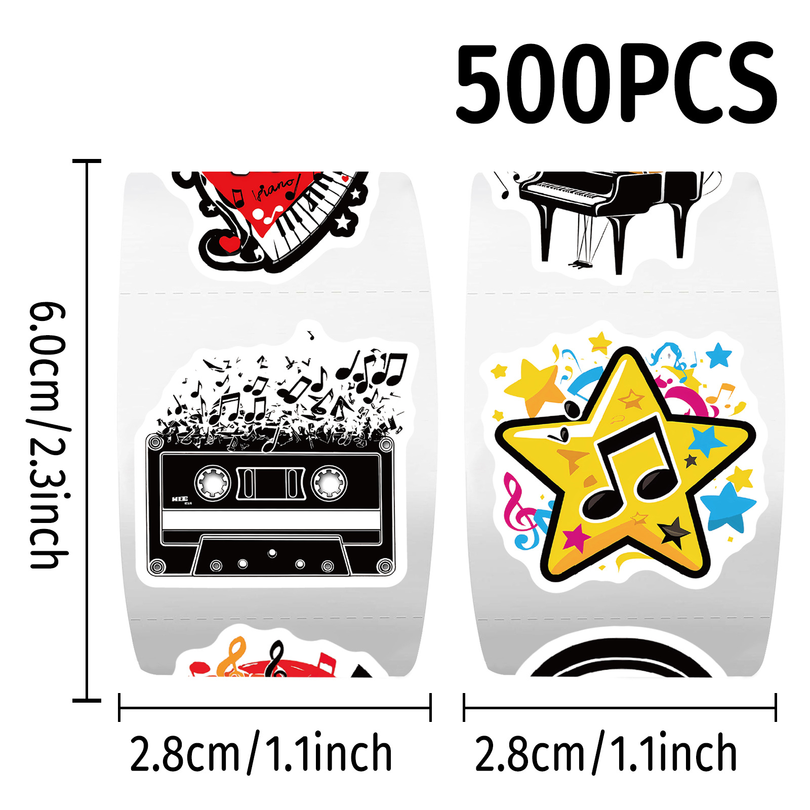 สติกเกอร์ม้วน 500 ชิ้น ลายโน้ต - Musical Instrument Diy For Kids บทวิจารณ์และราคา