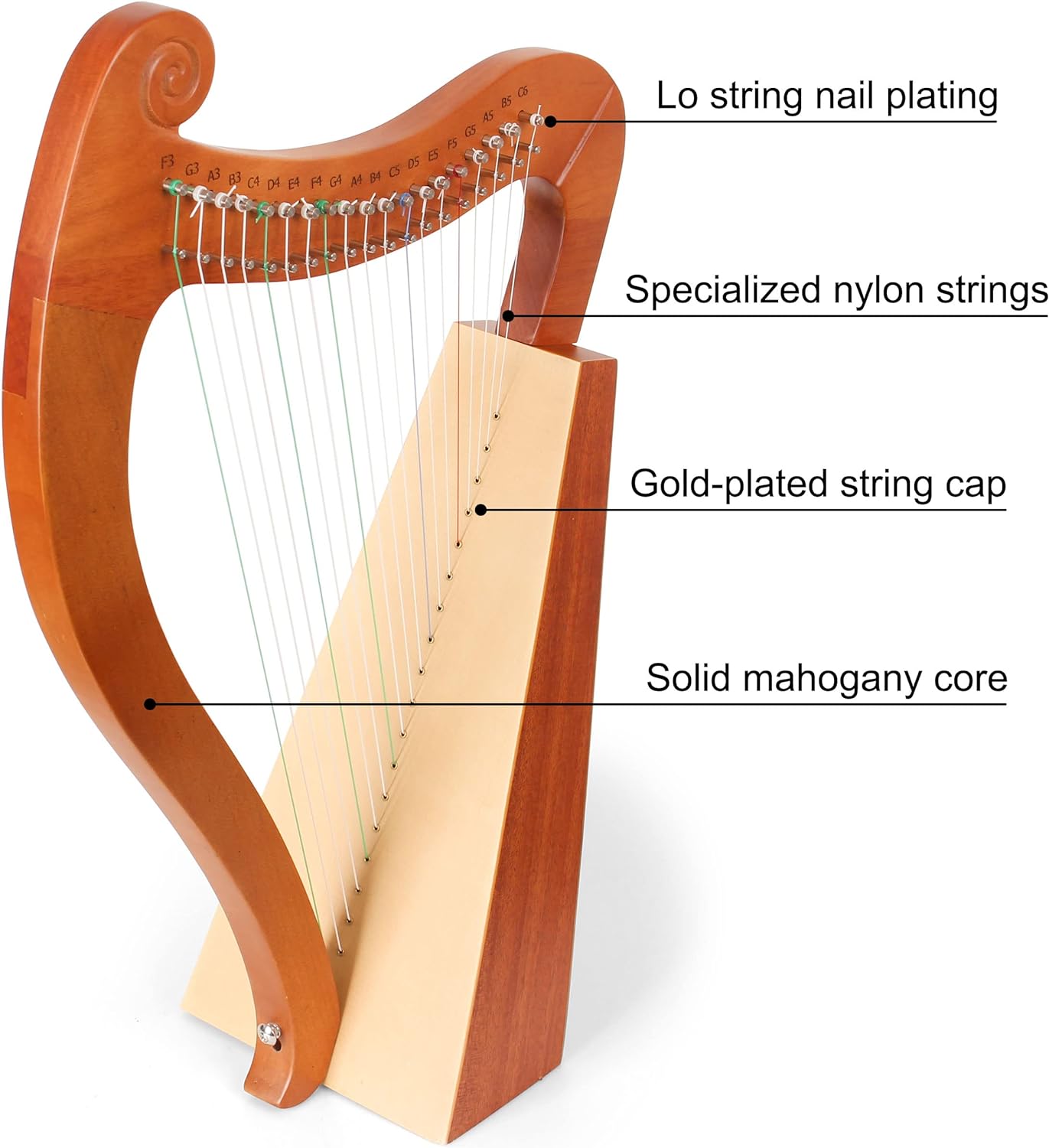 15 19 String Mini พิณพิณพิณเปี - Musical Instrument Harp บทวิจารณ์และราคา