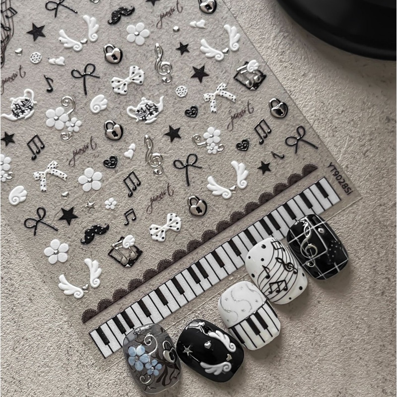 สติ๊กเกอร์ติดเล็บลายโน้ตเปียโน - Musical Instrument Images บทวิจารณ์และราคา
